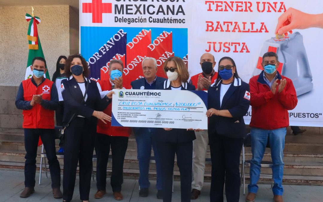 Presidencia Municipal otorga donativo de 200 mil pesos a Cruz Roja Delegación Cuauhtémoc
