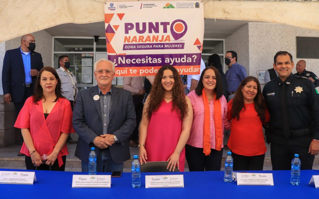 Instalan Puntos Naranja en Cuauhtémoc, para auxiliar a mujeres en peligro