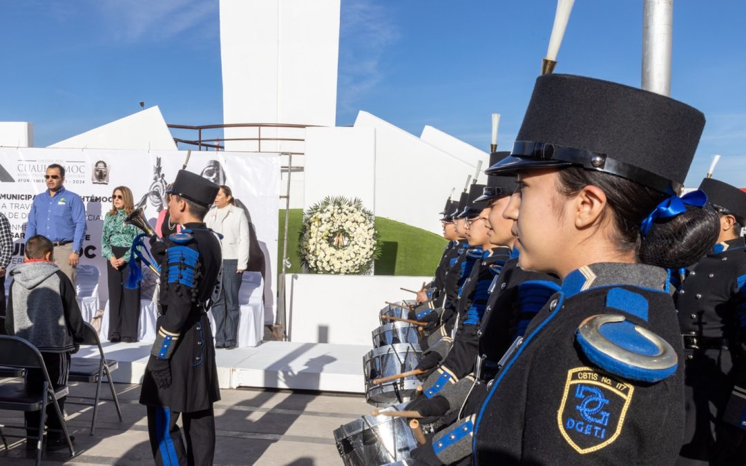 Realizan ceremonia cívica por el 498° aniversario luctuoso de Cuauhtémoc