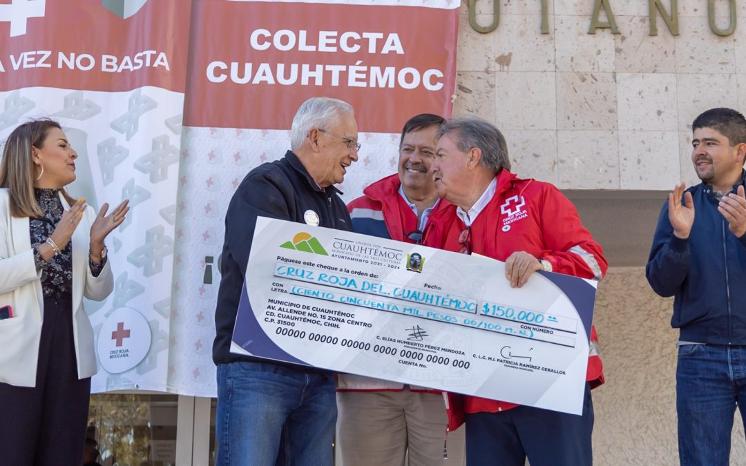 Municipio de Cuauhtémoc dona 300 mil pesos a Cruz Roja