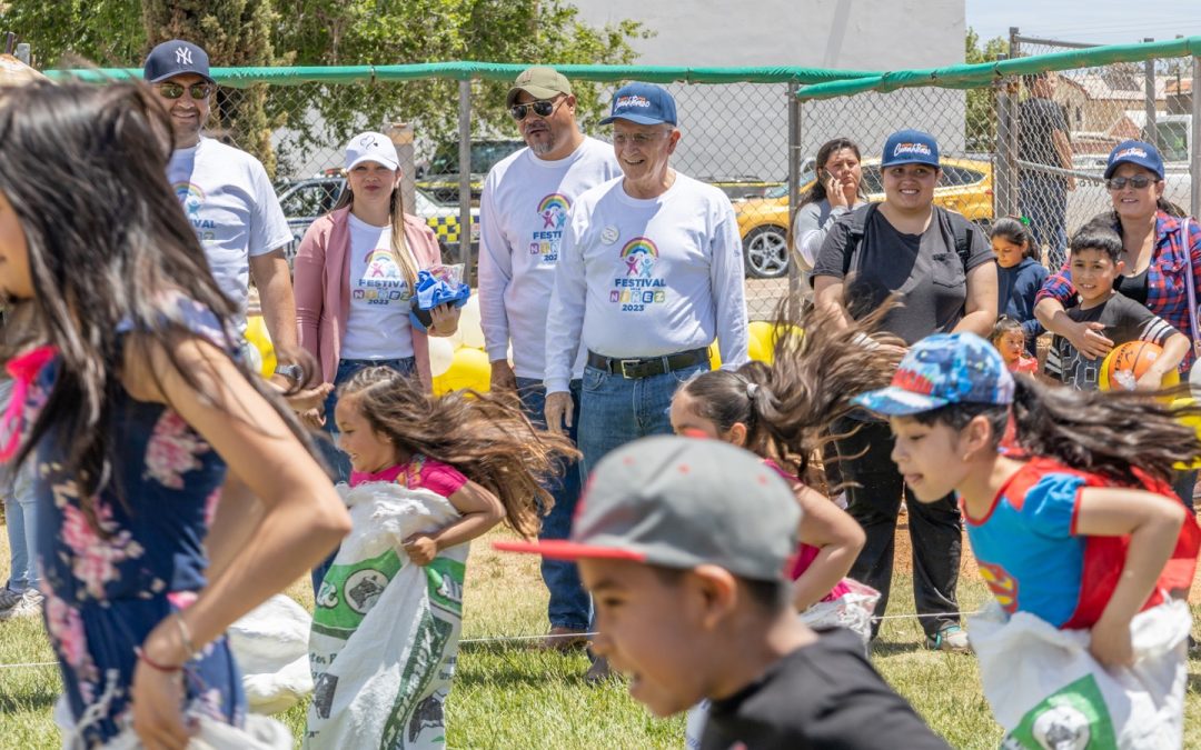 Familias disfrutan del Festival de la Niñez 2023, en Cuauhtémoc