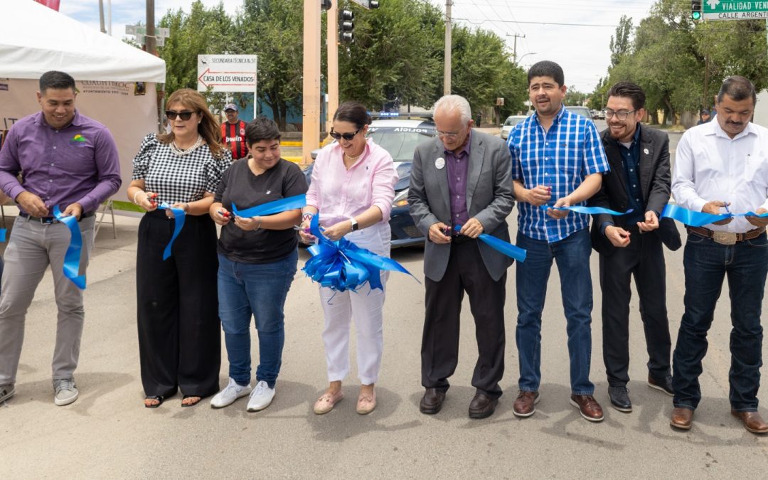 Inauguran rehabilitación de tramos en la Belisario Chávez y calle Sexta, en Cuauhtémoc